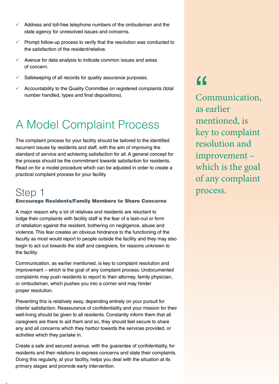 model complaint process