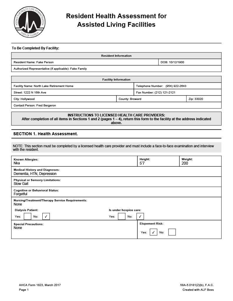 Making Sure 1823 Form Is Properly Filled Out ALF Boss