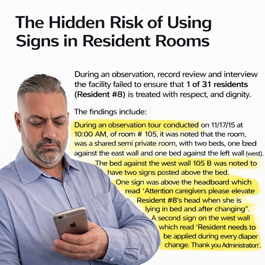 Room Risk In Or The Hidden Risk of Using Signs in Resident Rooms