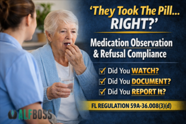Florida Regulation 59A-36.008(3)(d)&ndash; Observation & Medication Refusals That Turn Into Deficiencies.