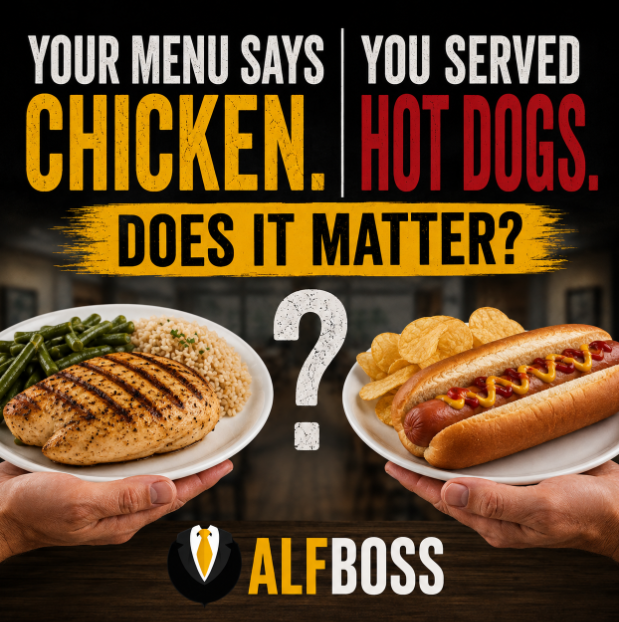 YOUR MENU SAYS CHICKEN. YOU SERVED HOT DOGS. DOES IT MATTER?