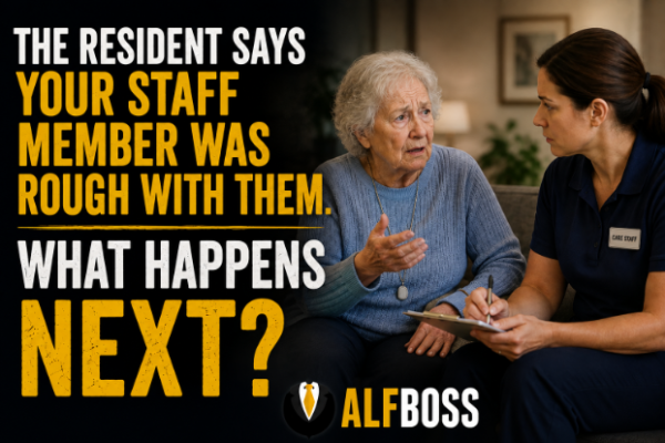 THE RESIDENT SAYS YOUR STAFF MEMBER WAS ROUGH WITH THEM